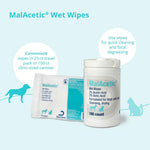 MalAcetic pet wipes sealable opening demonstrating easy to use dispenser mechanism.