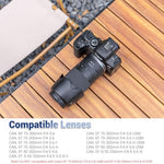 JJC ET-60 lens hood mounted in reverse for storage on camera