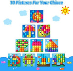 Toddler educational pegboard set with chunky plastic buttons and animal template cards.