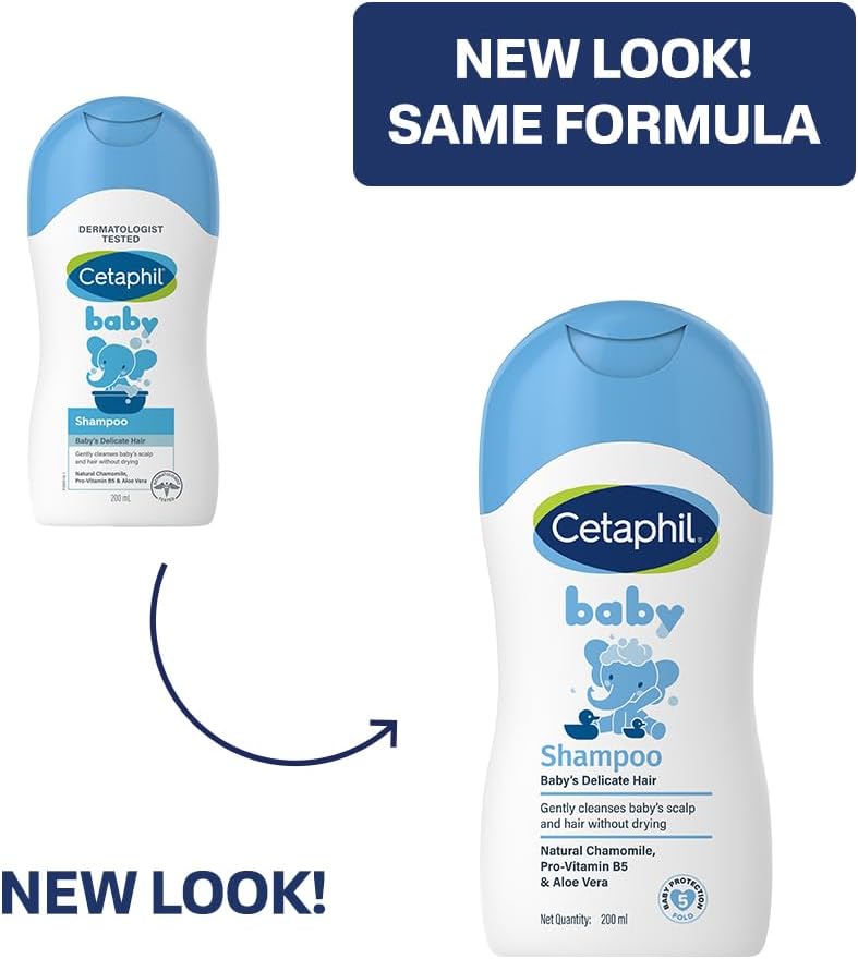 Cetaphil baby shampoo ingredients and back label details