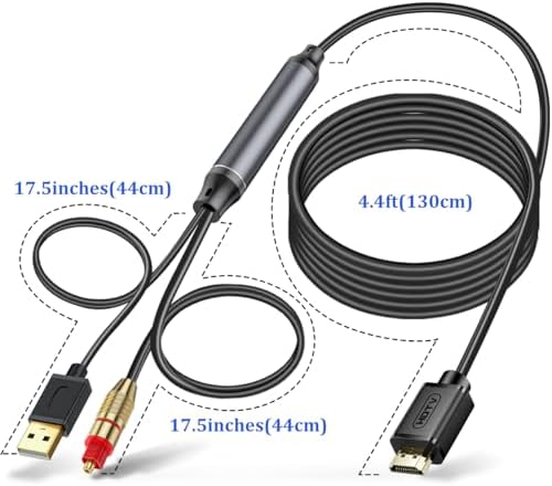 Tackston audio extractor showing the complete kit including the universal serial bus power cord connection configuration.