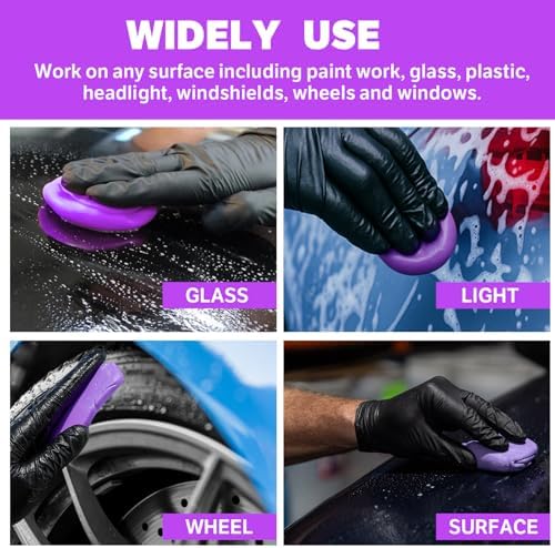 Smooth glass like finish result on vehicle door panel after using the professional clay bar