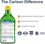 Carlson wild caught Norwegian cod liver oil supplement facts label details