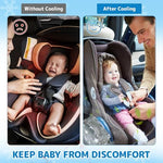 Gray car seat cooler pad folded for portability
