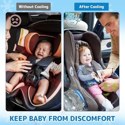 Gray car seat cooler pad folded for portability