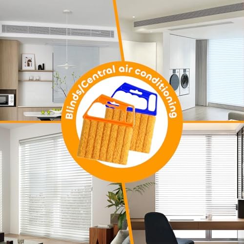 2 Pcs Blind Cleaner Duster Tool,Blind Dusters for Cleaning,Cleaning Brush,7 Finger Dusting Cleaner Tool for Window & Air Conditioner,Window Blinds Cleaner Microfiber Washable - Image 6