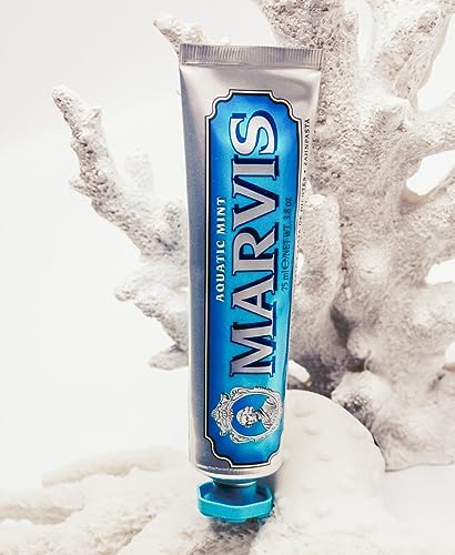 Marvis luxury Italian toothpaste tube showcasing the iconic apothecary design