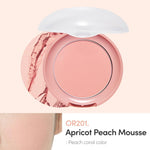 Korean matte finish blush in Apricot Peach Mousse shade for a natural youthful glow