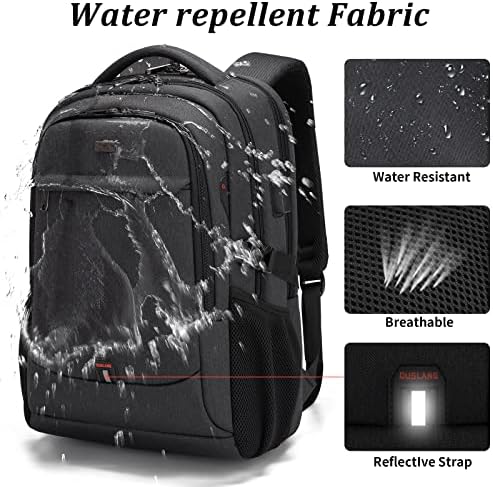 Duslang smart travel bag close up of external USB charging port