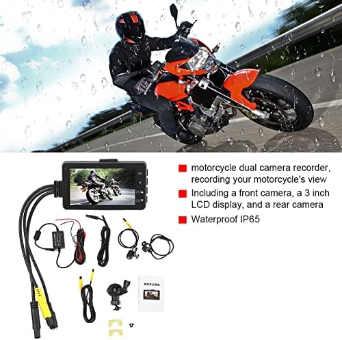 Keenso motorbike dash cam system with front 720 pixels lens and rear 480 pixels lens components