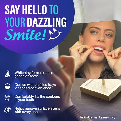 GuruNanda whitening trays showing U-shaped design and prefilled gel