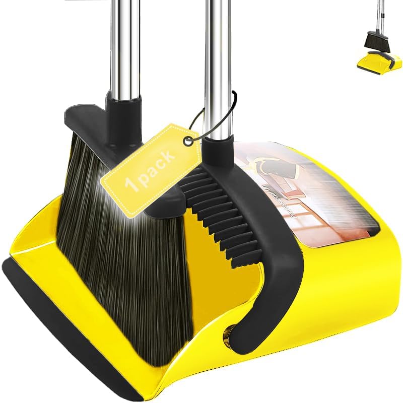 Djdtdty 2-pack broom and dustpan set front view