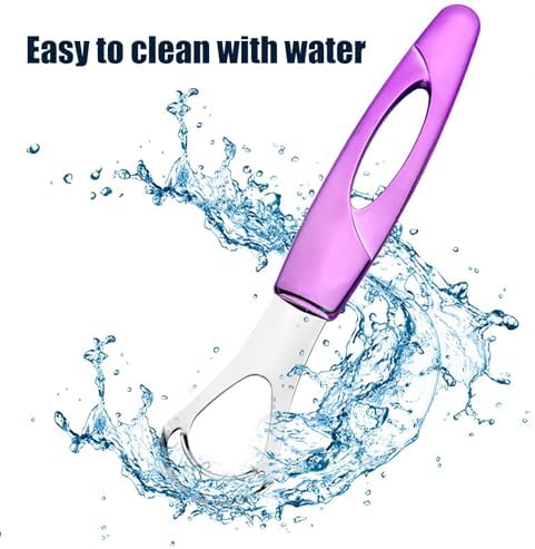 Hygienic personal care set featuring MR LION purple tongue cleaner and storage box.