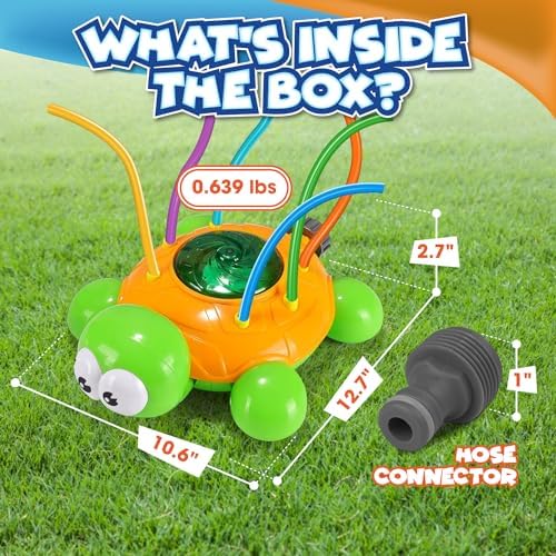 Chuchik backyard water spray toy with colorful flexible wiggle tubes