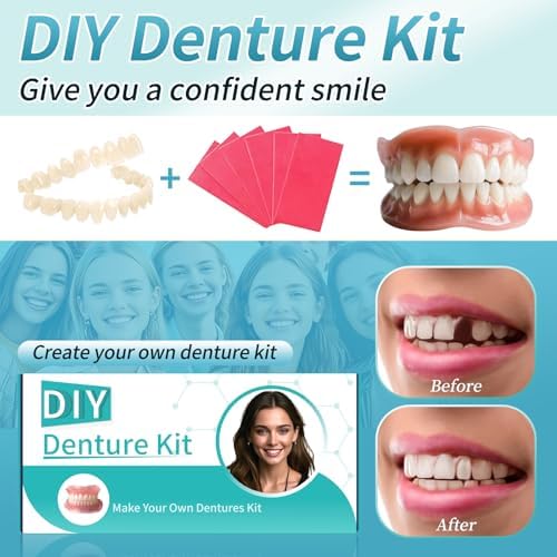 Contents of Baxozud customizable fake teeth kit.