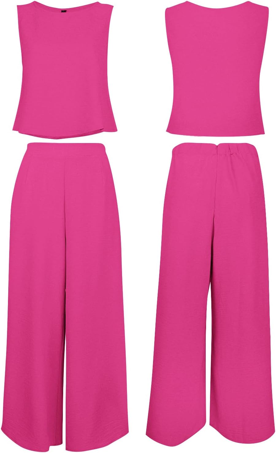 ROYLAMP elastic waist design on wide leg pants back view