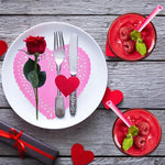 Hygienic individual wrapping on the heart shaped disposable drinking straws