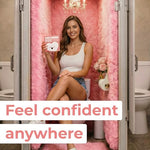 Compact credit card sized feminine wipes for travel and gym use.