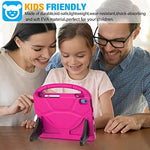Suplik child proof tablet case with the dual-angle foldable handle stand extended on a flat surface.