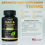 Side profile of Uncena 1500mg NAD+ supplement container