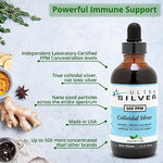 Authentic USA imported Ultra Silver Colloidal Silver packaging detailing laboratory certified concentration levels.