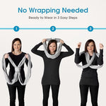 Demonstration of the hands free breastfeeding position using the cotton wrap sling