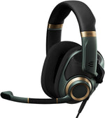 EPOS H6Pro gaming headset front view showing racing green ear cups