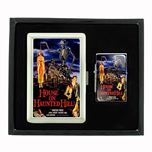 Perfection In Style Vincent Price House on Haunted Hill lighter and case gift set front view.