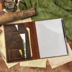 Close up of hand-stitched buffalo leather texture on ReMarkable Paper Pro cover