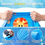 Durable blue splash pad showing the heavy duty puncture resistant material suitable for dogs.