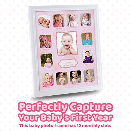 Comfecto newborn to one year growth frame displaying tabletop easel back design