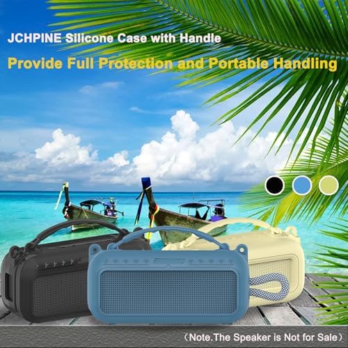 JCHPINE travel cover case demonstrating quick snap installation on wireless speaker