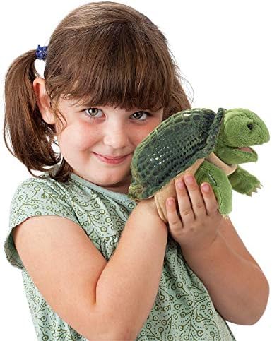 Detailed view of the Folkmanis Little Turtle hand puppet patterned shell