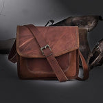 Cuero Vintage Messenger Bag Brass Hardware Detail