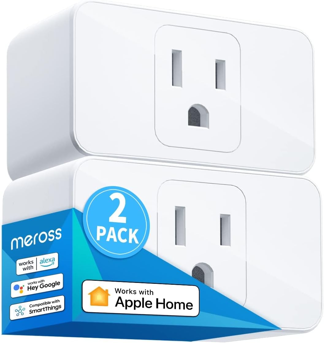 Meross smart plug front view showcasing compact mini design