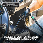 The Rag Company Ultra Air Blaster Version Two kit including both the standard and bristle trumpet attachments.