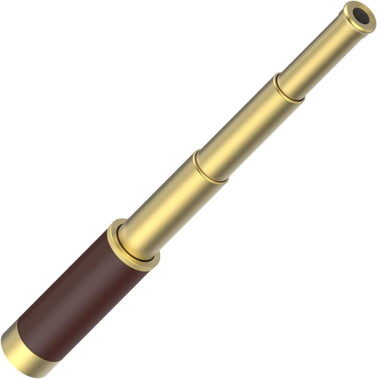 SSZS Pirate Monocular Telescope front view showing brass body