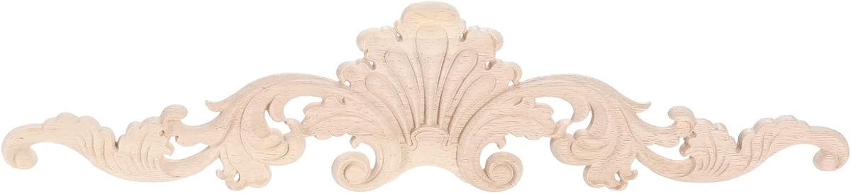 2Pcs Long Wood Appliques Onlays Flower Carvings Decals for Furniture Decor | Clear Carving Wooden Decals for Cabinet Drawer Wall Mantels Dresser Closet Doll Bed Stairs Door Mirror 20x5cm/7.87"x1.97" - Image 12
