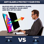Blue light blocking screen filter protecting eyes from harmful display emissions and lowering daily eye fatigue.