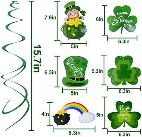 Durable metallic green foil hanging swirls hanging from a living room ceiling