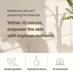 Application of the Mixsoon soybean mask pad on cheeks for intense hydration.