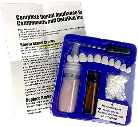 Close up of dental repair tools and molding beads from Instant Smile kit