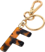 Junyuerly Letter Key Chains Accessories for Women and Girls,Gold Initial Key Ring Leopard print Bag Charm for Car Keys - Image 12