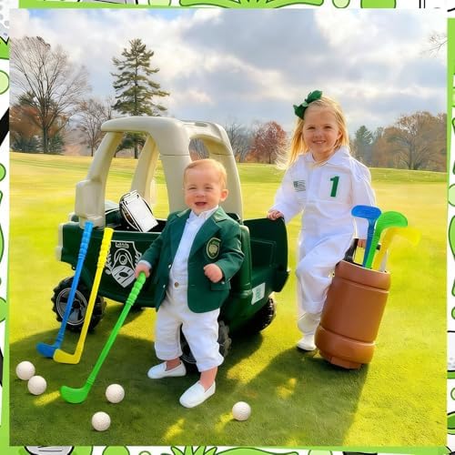 Assorted plastic golf clubs and balls from Teyva Daily set