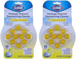 Two pack Clorox lemon scented garbage disposal beads packaging