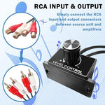 AMAKE Groovely universal car and home theater amplifier level controller demonstrating composite cable connectivity options.