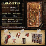 CCCDF DIY miniature dollhouse booknook displaying detailed spiral staircase and historic medieval architecture