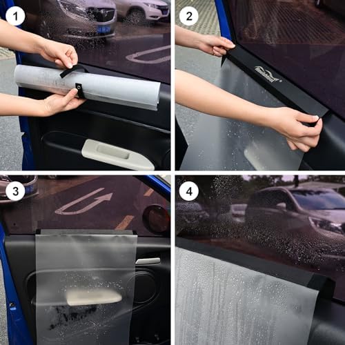 NEWISHTOOL car door trim guard showing flexible material properties and scratch resistant texture.