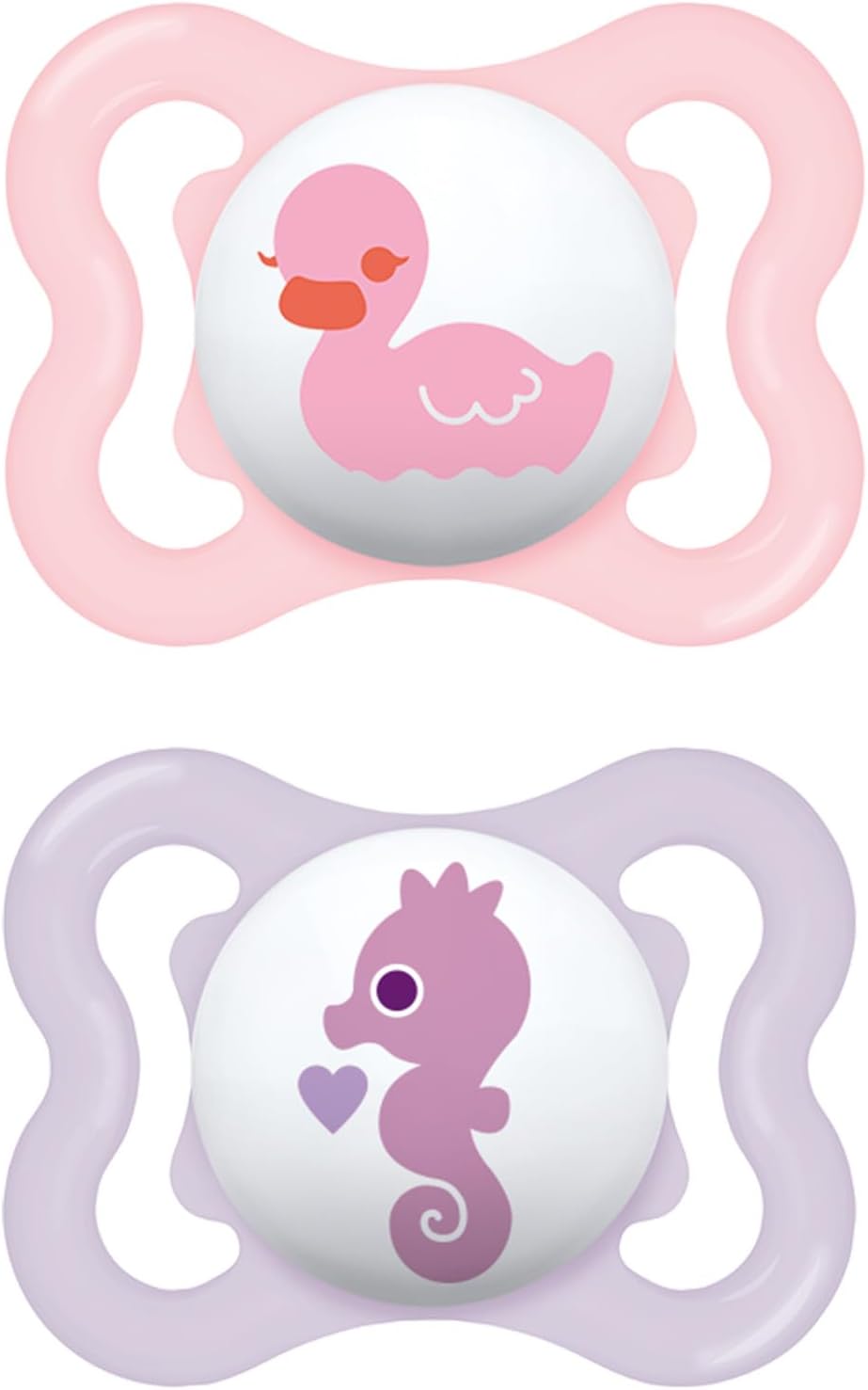MAM Silicone Mini Air Pacifiers (2 Pack), Mam Sensitive Skin Pacifier 0-6 Months, Best Pacifier For Breastfed Babies, Girl Pacifiers - Image 1