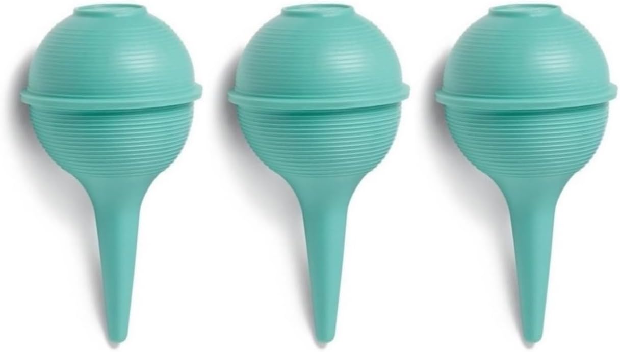 Ribbed Ear wax and Ulcer Bulb Suction Syringes, Green, 1 Oz (Pack of 3) - Image 1